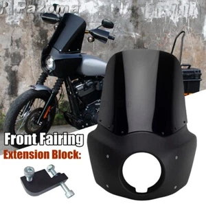 For Harley Dyna FXDWG FXDB FXD Front Headlight Fairing + Black 15'' Windshield - Picture 1 of 9