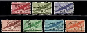 US gebrauchte Luftpost # C25 - C31 Transportflugzeug, F-VF Set von 7 - ich kombiniere S/H - Bild 1 von 1