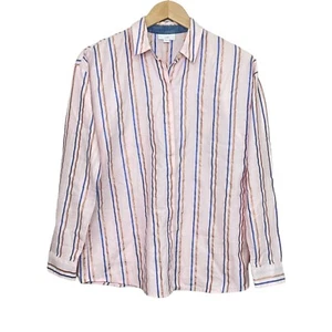 J. Jill Pink Striped Button Down Shirt Long Sleeve Top Size XS - Picture 1 of 6