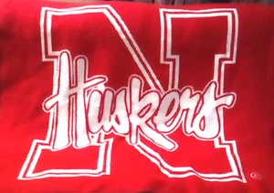 Biederlack Huskers Throw Blanket Nebraska CornHuskers 58”x51” NCAA USA Vintage - Picture 1 of 12
