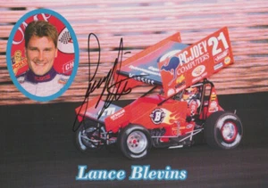 2000 Lance Blevins firmado PC Joey World of Outlaws WOO Sprint Car Hero Card - Imagen 1 de 2