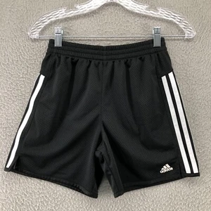 Adidas Boys Shorts Large Black Mesh Youth Active Logo Gym Soccer - Picture 1 of 9