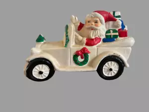 Vintage 1950s RB Made in Japan Ceramic Santa Claus in Convertible Car Coin Bank - Picture 1 of 9