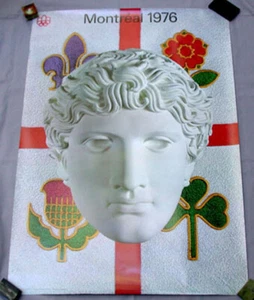 Official Original Montreal 1976 Olympic Poster with Antique Greek Head 16"x24' - Picture 1 of 1