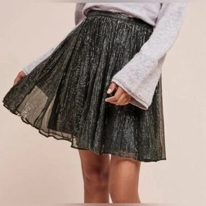 Ranna Gill from Anthropologie | Idina Metallic Green Gold Silver Metallic Sz L - Picture 1 of 9