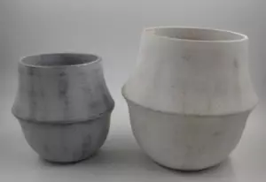 Paar Kiste und Fass Blumentopf Vasen Wohndeko Keramik - Bild 1 von 5