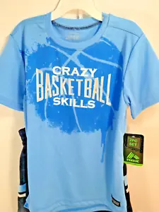 RBX Ragazzo Grafica T Shirt Set Corto Crazy Basket Skills Blu Nero Sport 5/6 - Foto 1 di 8
