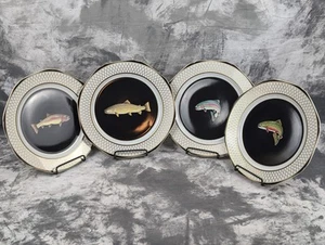 Lynn Chase Trucha de Aguas Americanas 4 Platos de Peces 10" Octágono Portugal Limitado - Imagen 1 de 24