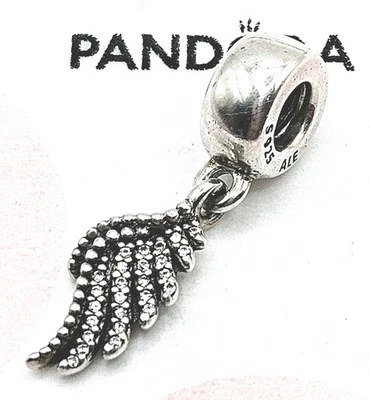 Pandora Charm "Schimmernde Phönixfeder" 791750 Zirkonia Silber Original Feder - Bild 1 von 4