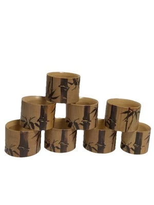 Набор из 8 бамбуковых колец для салфеток - Изображение 1 из 4