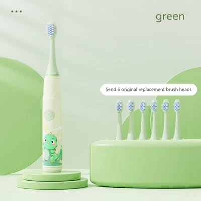 USB Rechargeable Children Ultrason!c Electric Toothbrush With 6 Heads for Kids — 第 1/4 张图片