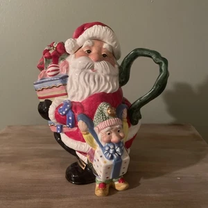 Fitz and Floyd Santa Teekanne, Happy Holidays Christmas Teekanne Santa & Elf - Bild 1 von 6