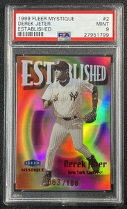 Derek Jeter PSA 9 1999 Fleer Mystique #2 Established Mint 63/100 Yankees - Bild 1 von 2