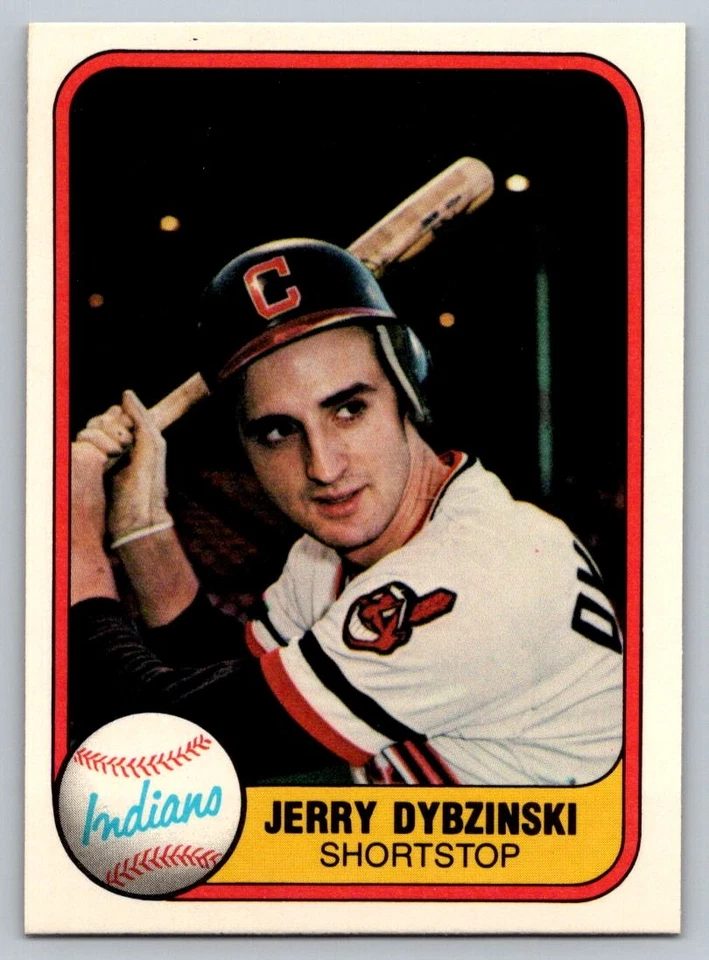 1981 Fleer #399 Jerry Dybzinski Rookie Card Cleveland Indians - Image 1 of 2