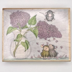 Stampabilities Casa Ratón Duchas Fragantes Sello de Goma Flores Lila Madera Mtd - Imagen 1 de 6