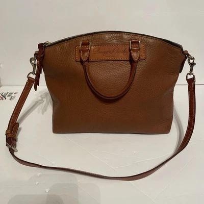 DOONEY & BOURKE BROWN/TAN" DILLEN 1 LEATHER SATCHEL WITH STRAP - Image 1 of 4