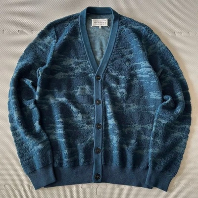 Maison Margiela All Over Pattern Knit Cardigan Blue Size S - Image 1 of 4