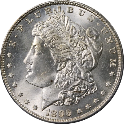 Dólar de plata Morgan 1896-P graduación profesional MS65 - ¡Tonificación, bonito! Foto 1 de 4