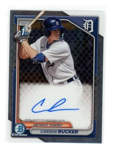 Carson Rucker 2024 Bowman Chrome Prospect AUTO #CPA-CR 1st Bowman Tigers - Imagen 1 de 2