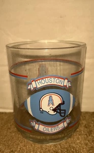 VINTAGE HOUSTON OILERS FOOTBALL TEAM - DRINKING GLASS - COLLECTIBLE - Picture 1 of 4