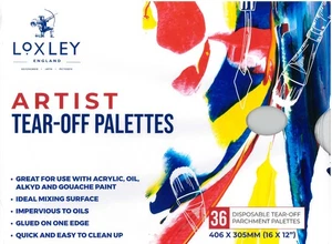 ARTIST TEAR OFF PALETTE 16" x 12" DISPOSABLE WAXED PAPER PAD OIL ACRYLIC PAINTS - Picture 1 of 2
