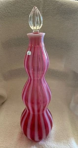 Fenton Tall Cranberry Opalescent New World Stripe BOTTLE Decanter YOP 1953-1962 - Bild 1 von 7
