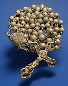 Vintage Catholic Ball Bearing Alpaca Silver Petite Rosary, Crucifix - Picture 1 of 8