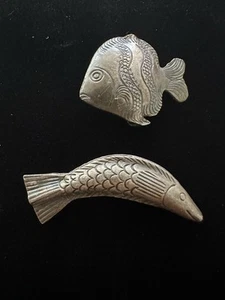Vintage 925 Silver Fish Spacer Beads – Handcrafted Ethnic Design - Picture 1 of 9