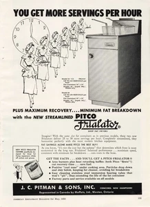 Pubblicità stampa vintage 1948 Pitco Frialator JC Pitman & Sons Fat Breakdown Canada - Foto 1 di 1