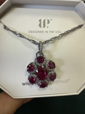 Bomb Party "RUBY BLISS" Necklace on Hematite July 2025 Flower NK48929 - Image 1 of 2