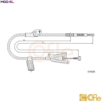 CABLE PULL PARKING BRAKE 17.0126 FOR NISSAN YD22DDTiiYD22DDT 2.2L QG18DE 1.8L - Image 1 of 4