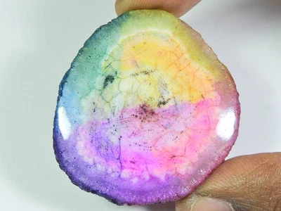 97Cts. Ágata druzy solar teñida multicolor elegante cabujón piedra preciosa suelta Foto 1 de 4