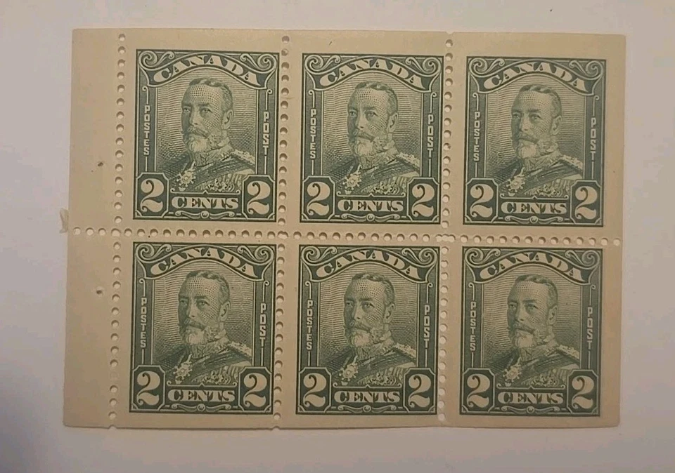 Canada Booklet Pane Scott 150a King George V "Scroll" Definitive 1928 F-VF MNH * - Image 1 of 1