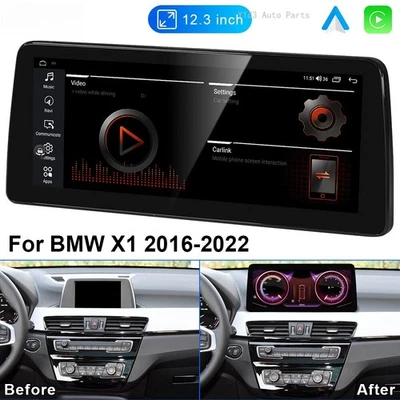 Unidad principal GPS coche Android 12,3"" multimedia Carplay 2G+32 GB para BMW X1 2016-2022 Foto 1 de 4