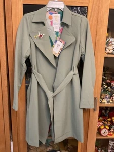 Alice in Wonderland Mary Blair Olive Green Trench Coat For Adults Disney Store - Picture 1 of 10
