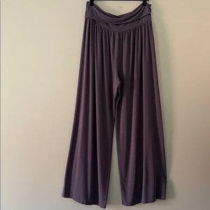 Athleta Studio Wide Leg Pant Dusk Violet Foldover Yoga Baggy Size L - Picture 1 of 12