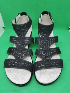 JBU By JAMBU BIANCA Black Memory Foam 10 M Ankle Straps Vegan Sandals Shoe - Picture 1 of 24