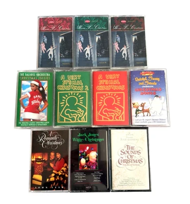 Vintage Christmas Audio Cassette Tapes Lot of 10 Holiday Music Various Artists - Image 1 of 4