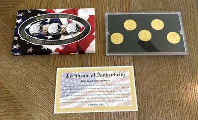 2001 Gold Edition State Quarter Collection  Uncirculated Mint w/COA & Original B - Image 1 of 4