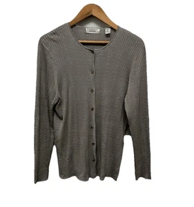 Suéter tejido con cable 100 % seda vintage Lord & Taylor para mujer talla XL clásico de oficina - Imagen 1 de 6