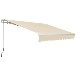 Outsunny Tenda da Sole a Bracci con Apertura a Manovella 360x250cm Crema - Foto 1 di 10