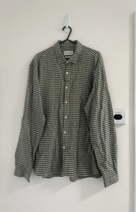 Camisa Para Hombres Oliver Spencer Verde Guinga Manga Larga Mezcla Algodón Orgánico Talla 16 - Imagen 1 de 9