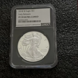 American Silver Eagle 2018-W $1 NGC ULTRA CAMEO lanzamiento anticipado. - Imagen 1 de 2