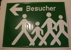 Señal de advertencia grande placa de advertencia chapa 'visitantes' - Imagen 1 de 2