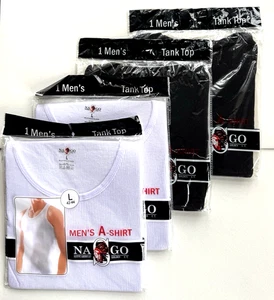 Paquete de 4 - Camisa sin mangas para hombre Camisetas interiores blancas y negras talla grande - Imagen 1 de 5