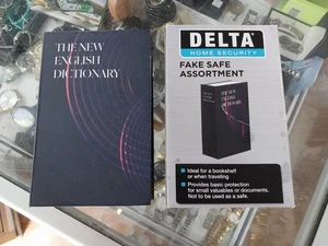 DELTA HOME SECURITY FALSE FAKE DICTIONARY BOOK SAFE SECURITY CASH BOX WITH KEYS - Picture 1 of 23