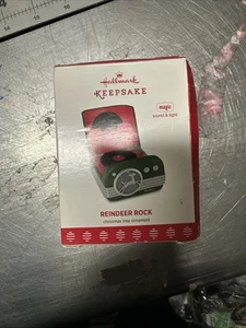 Hallmark Keepsake Reindeer Rock Record Player Magic Ornament 2017 Green Repaint - Picture 1 of 4