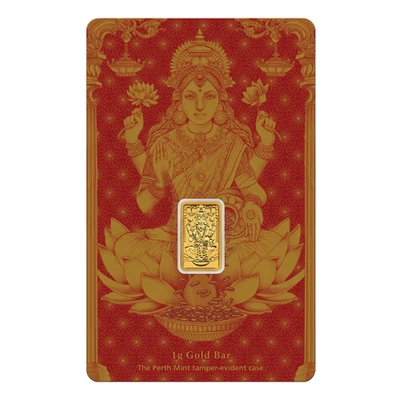 Perth Mint Goldbarren Diwali Lakshmi  1 Gramm 9999 Gold im original Blister - Bild 1 von 4