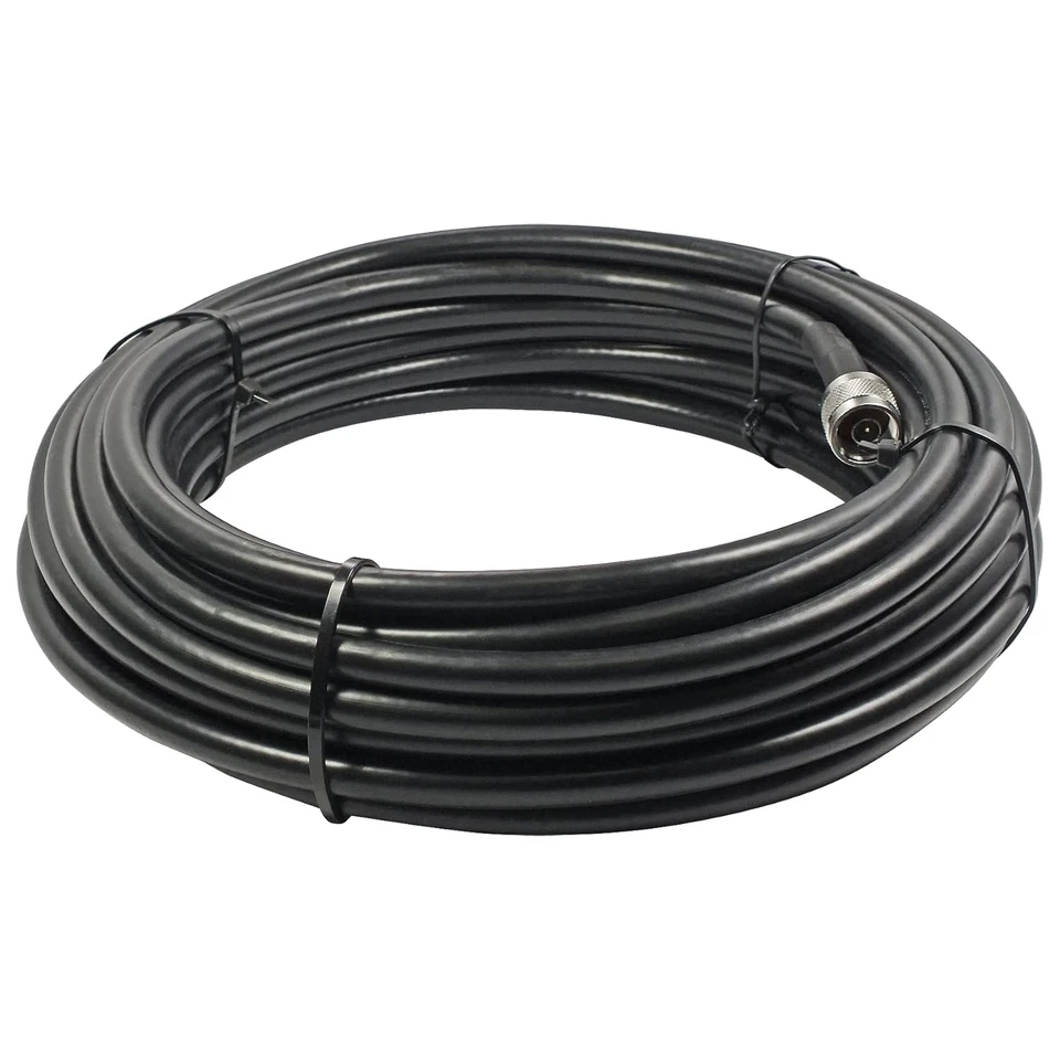 50' SC-400 Ultra Low-Loss Coax Cable with N-Male Connectors - Black - Image 1 of 2