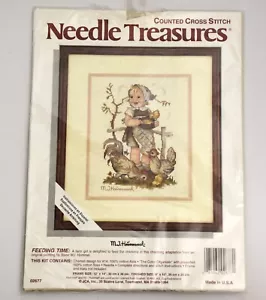 Vintage Nadelschätze Hummel gezählt Kreuzstich Kit #02677 Fütterungszeit 8"x10" - Bild 1 von 6